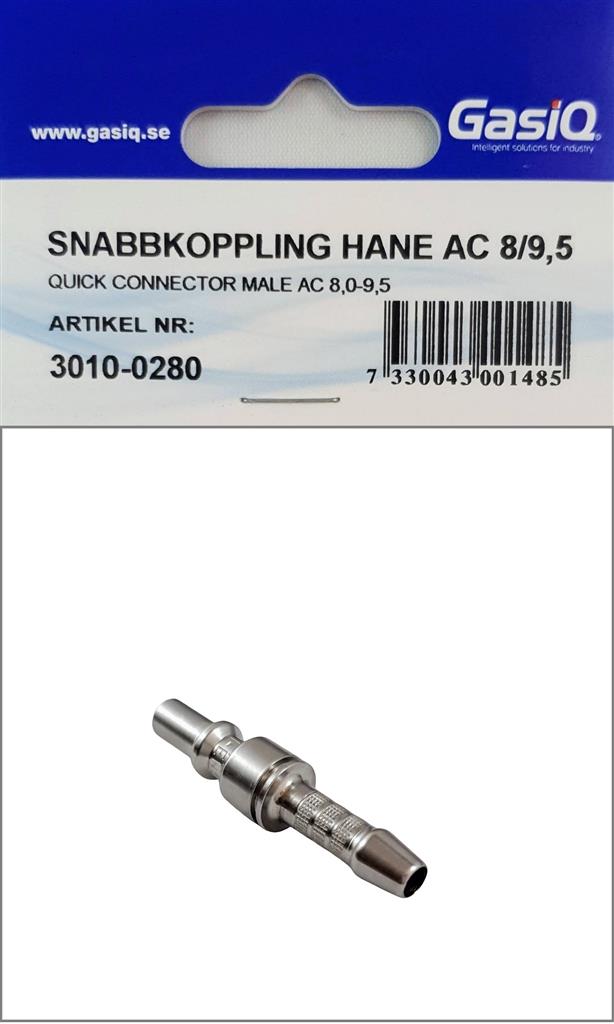 SNABBKOPPLING HANE AC 8 + 9,5mm