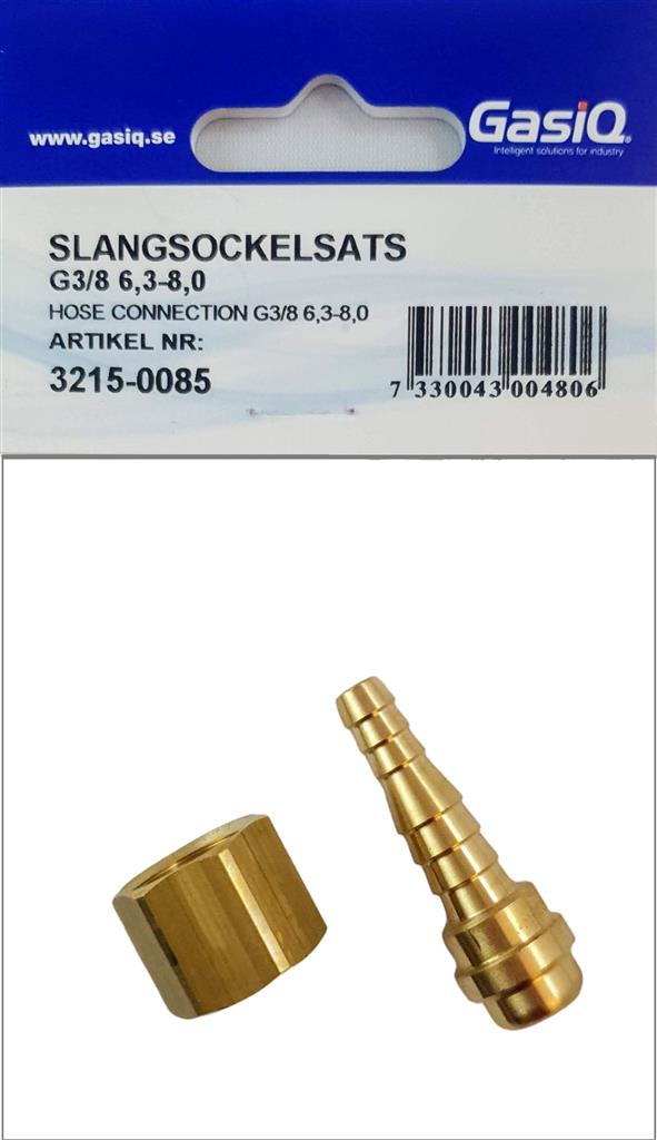 SLANGSOCKELSATS G3/8" 6,3-8,0mm